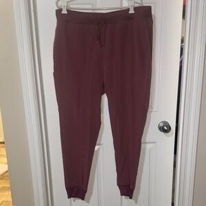 Maroon Jogger Scrub Pants